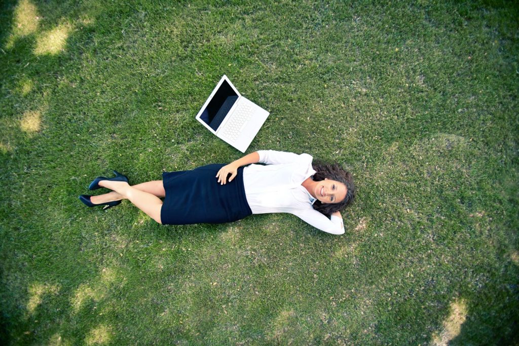 Resting on grass